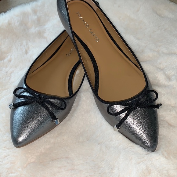 Franco Sarto Shoes - FRANCO SARTO classic metallic silvery gray pointy toe flats Size 8 VVGUC++
